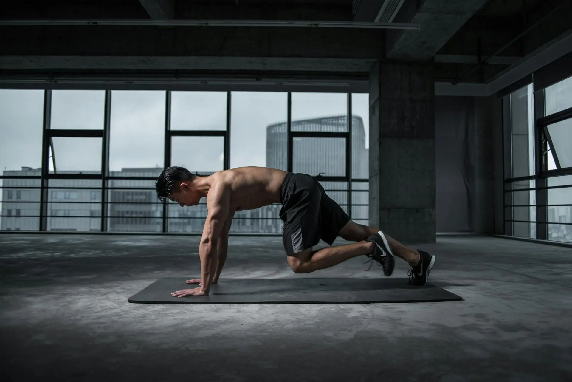 Person holding a plank