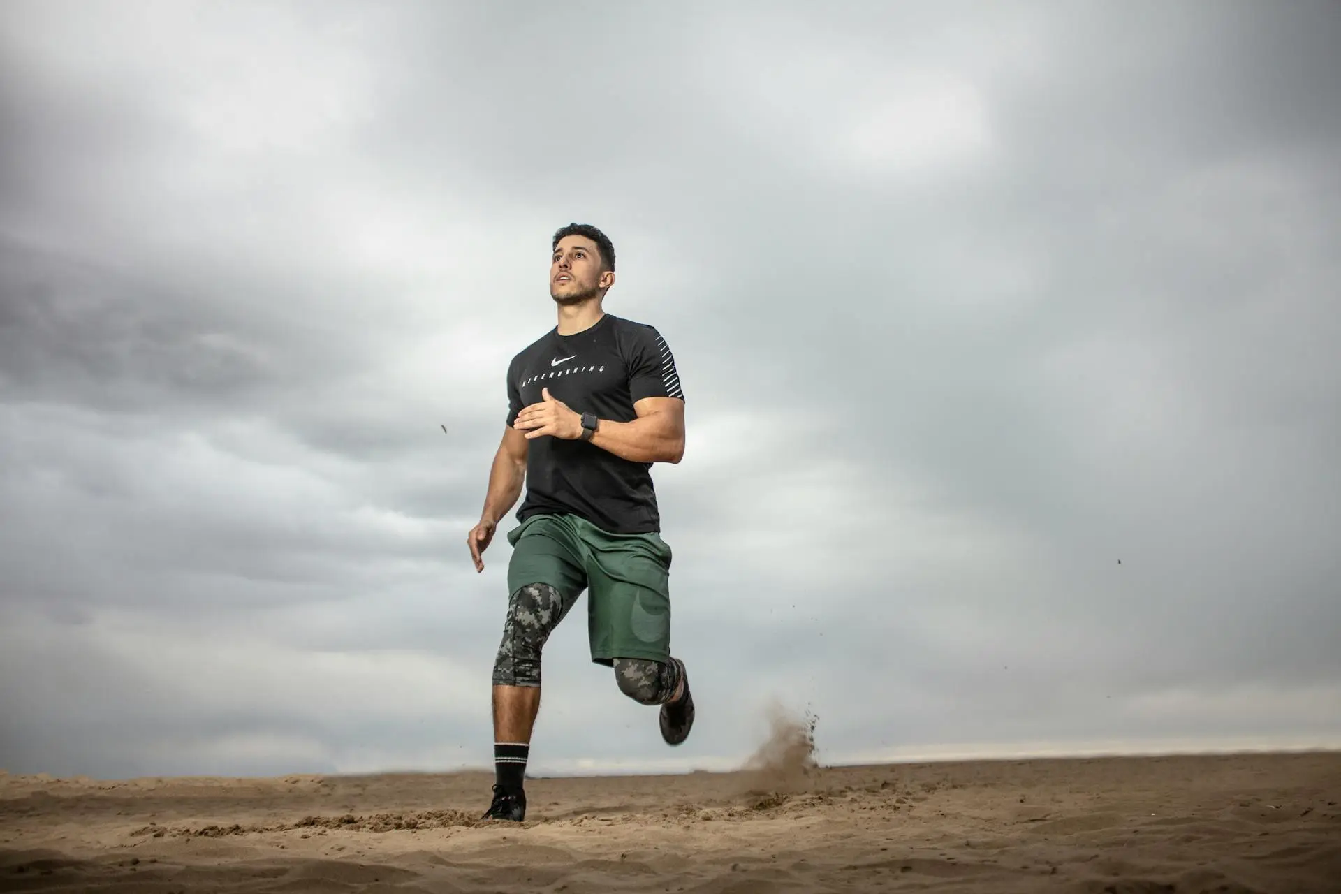 Trail run through an open field